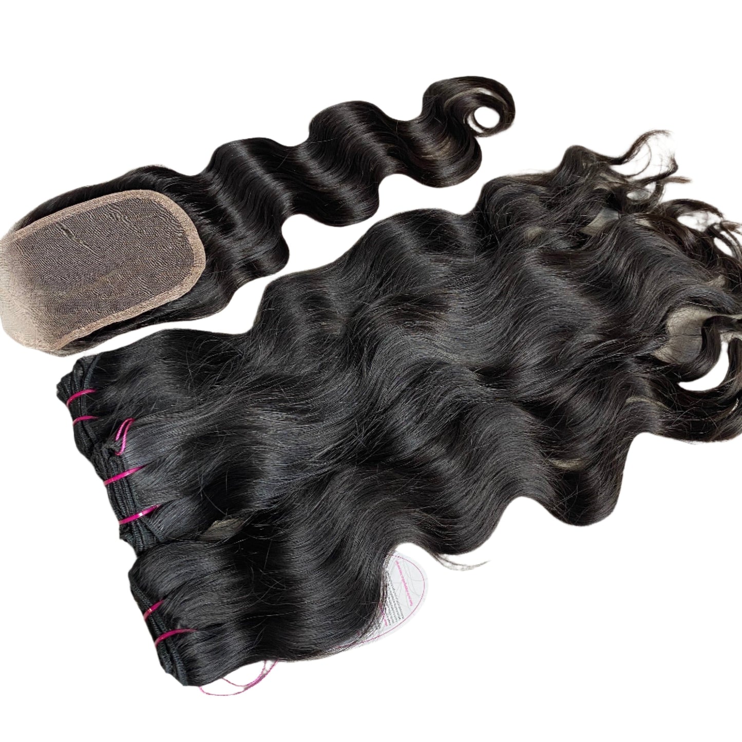 Raw Indian Hair 3 Bundles With 5X5" Closure