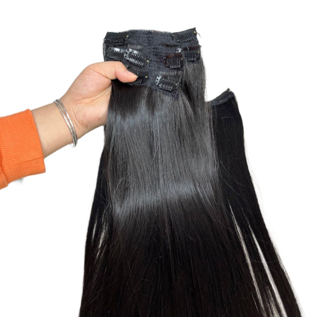 Seamless PU Clip In Hair Extensions